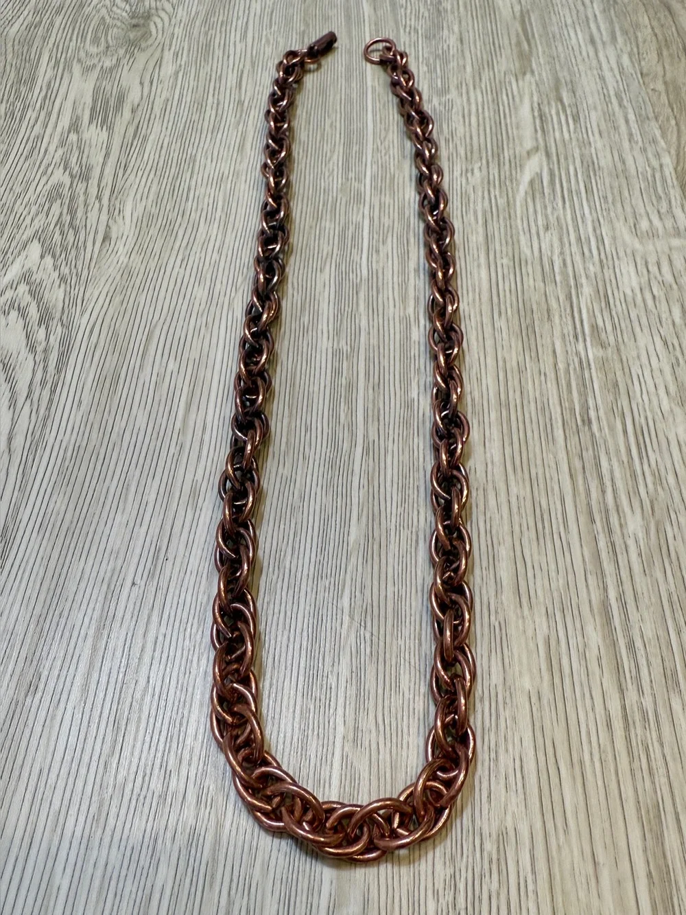 Vintage Copper Links Necklace 19”